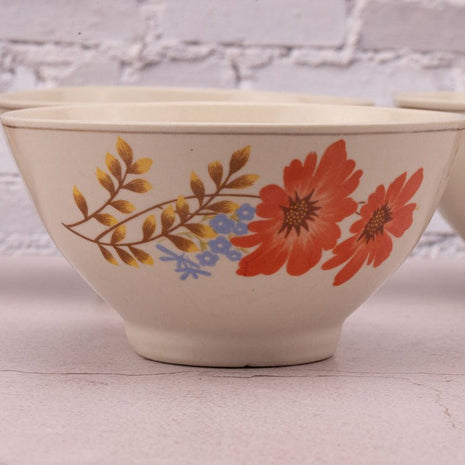 Lot de 4 bols vintage au décor fleuri