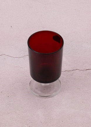 6 petits verres rouges rubis à pied Luminarc
