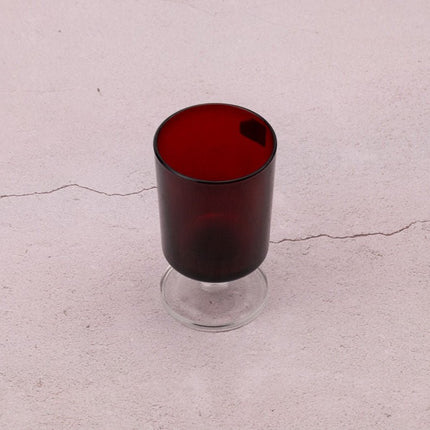 6 petits verres rouges rubis à pied Luminarc