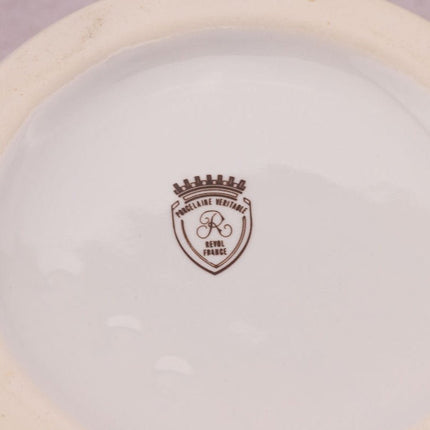 Vase blanc vintage en porcelaine Revol à fleurs roses 