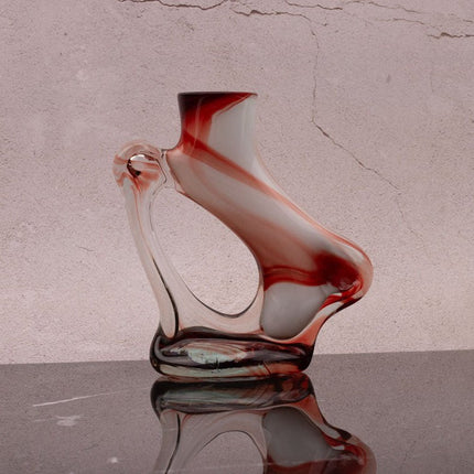 Vase artistique rouge style Murano