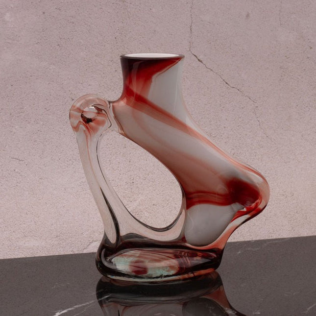 Vase artistique rouge style Murano