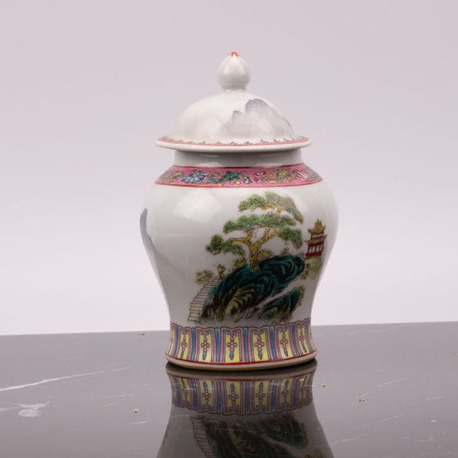 Pot à thé, à gingembre ou décoratif en porcelaine années 50 blanc