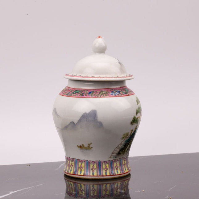 Pot à thé, à gingembre ou décoratif en porcelaine années 50