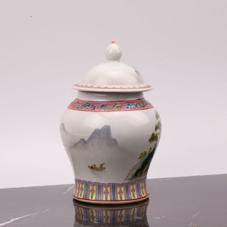 Pot à thé, à gingembre ou décoratif en porcelaine années 50