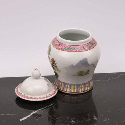 Pot à thé, à gingembre ou décoratif en porcelaine années 50