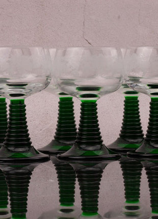 6 verres à vin d'Alsace 0,2 l vert