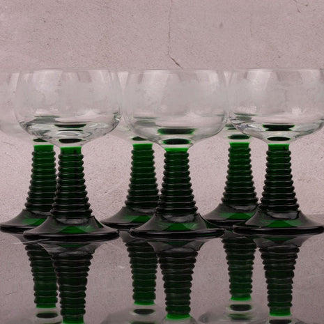 6 verres à vin d'Alsace 0,2 l vert