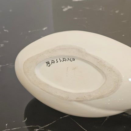 Ancien cache-pot Canard céramique blanche vintage - Style Mid-Century Modern