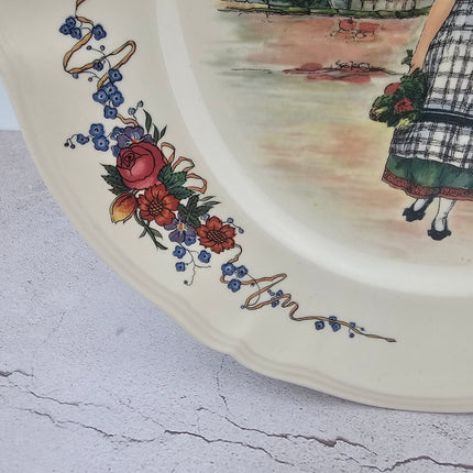 Antique plat de service faïence Sarreguemines collection Obernai Henri Loux