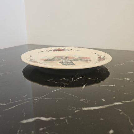Antique plat de service faïence Sarreguemines collection Obernai Henri Loux