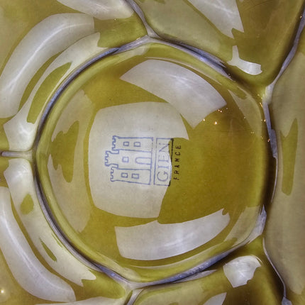 Lot de 6 assiettes à fondue Gien en faïence verte avec boîte d'origine