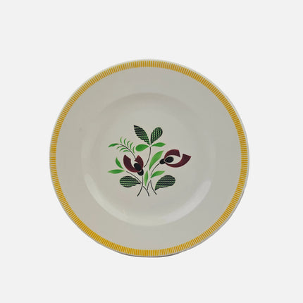 Grand plat vintage en faïence blanche Digoin Sarreguemines Pablo