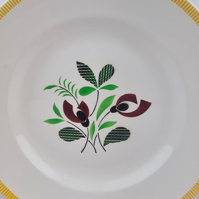 Grand plat vintage en faïence blanche Digoin Sarreguemines Pablo