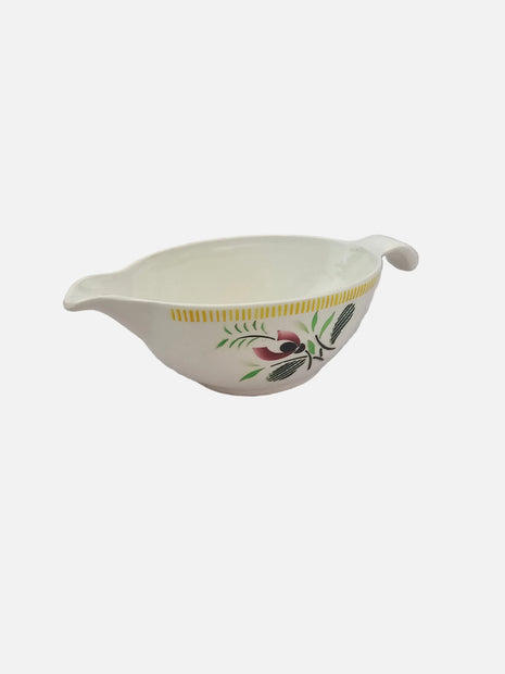 Saucière vintage en faïence blanche Digoin Sarreguemines Pablo