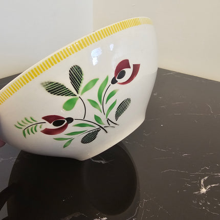 Saladier vintage en faïence blanche Digoin Sarreguemines Pablo