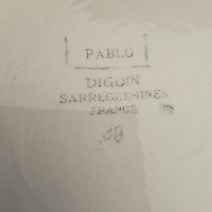 Saladier vintage en faïence blanche Digoin Sarreguemines Pablo