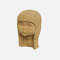 Sculpture tête de fille en grès Stone Art handmade