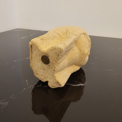 Sculpture tête de fille en grès Stone Art handmade