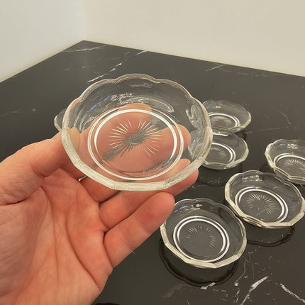 Lot de 10 petites coupelles en cristal Val Saint Lambert