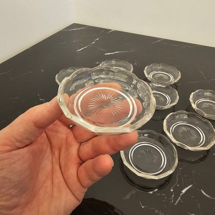 Lot de 10 petites coupelles en cristal Val Saint Lambert