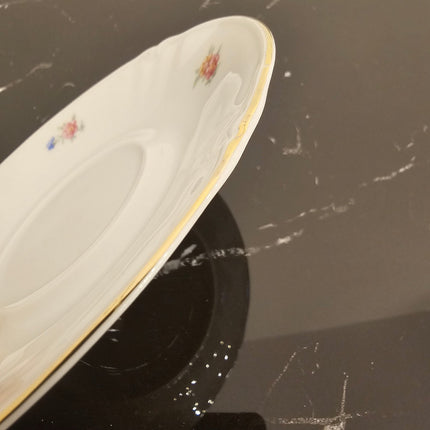 12 sous-tasses Bavaria US Zone en porcelaine crème et motifs fleuris