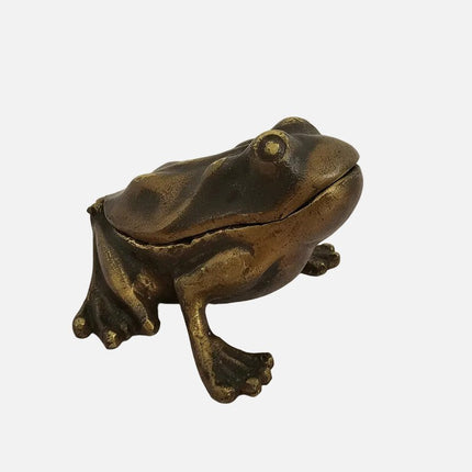 Petite boîte de rangement en forme de grenouille en laiton massif