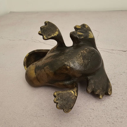 Petite boîte de rangement en forme de grenouille en laiton massif