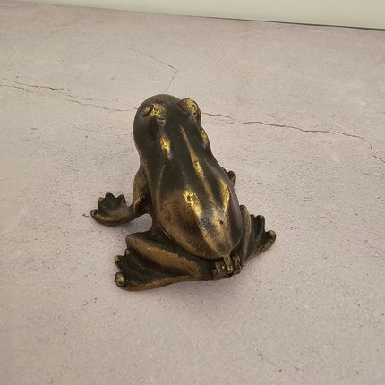 Petite boîte de rangement en forme de grenouille en laiton massif