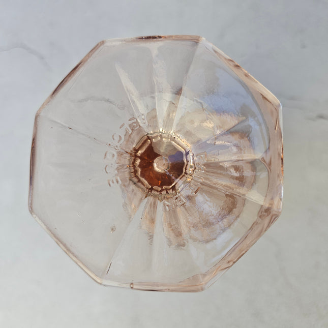 Vase verrerie Scailmont en verre pressé rose - Art Déco Belgique