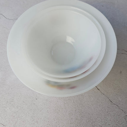 Lot de 3 bols Arcopal en opaline collection Anémone années 70