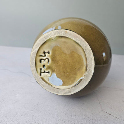 Sublime vase vintage vert des années 60