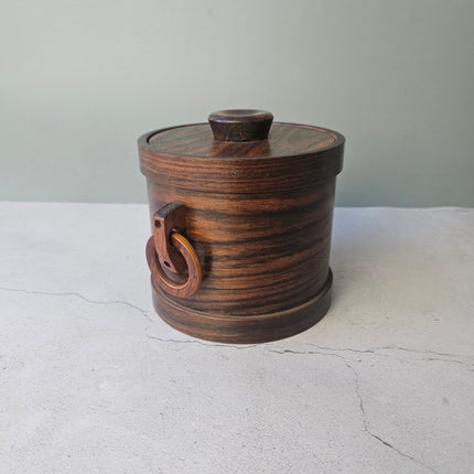 Seau à glaçons en bois vintage poignées en anneau - Mid-Century Modern