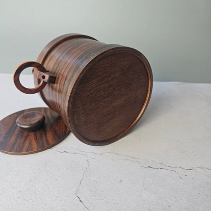 Seau à glaçons en bois vintage poignées en anneau - Mid-Century Modern