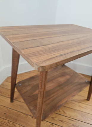 Table d'appoint vintage à double plateau style scandinave
