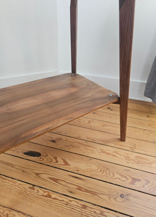 Table d'appoint vintage à double plateau style scandinave