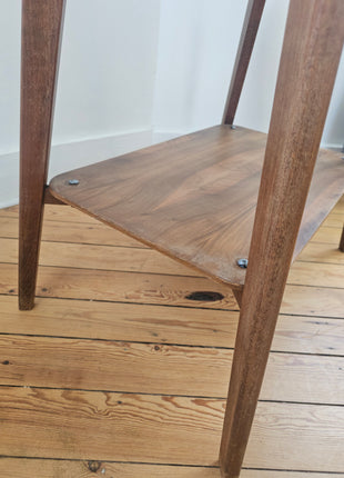Table d'appoint vintage à double plateau style scandinave