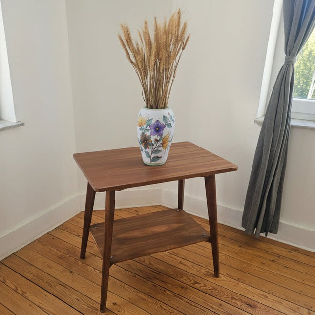 Table d'appoint vintage à double plateau style scandinave