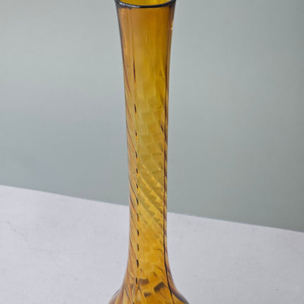 Vase soliflore en verre ambré vintage