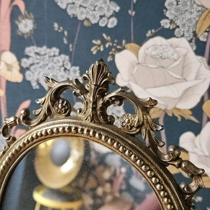 Miroir coiffeuse métal doré avec pied en marbre