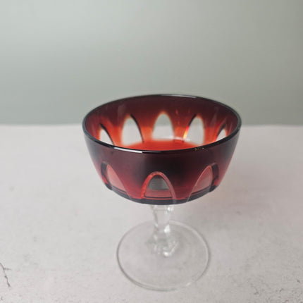 Coupe en verre rubis Luminarc Rubilux - verre vintage années 60-70