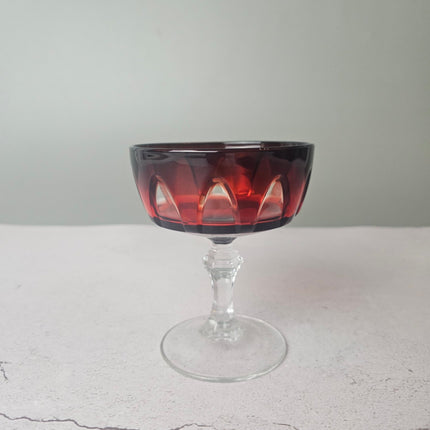 Coupe en verre rubis Luminarc Rubilux - verre vintage années 60-70