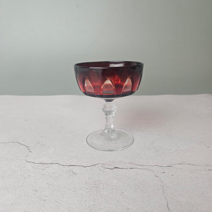 Coupe en verre rubis Luminarc Rubilux - verre vintage années 60-70