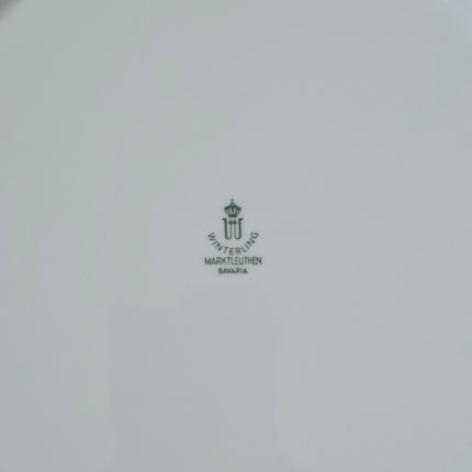 8 grandes assiettes plates vintage en porcelaine Winterling Bavaria - Marli jaune marbré