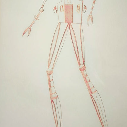 Dessin "Root" de Guy Vanderlick dans cadre en bois