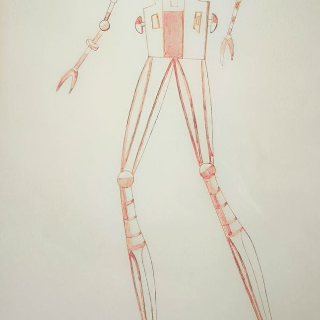 Dessin "Root" de Guy Vanderlick dans cadre en bois