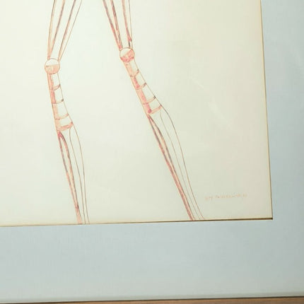 Dessin "Robot" de Guy Vanderlick dans cadre en bois