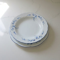 12 assiettes plates et 12 creuses vintage fleurs bleues Winterling Bavaria - Années 1970