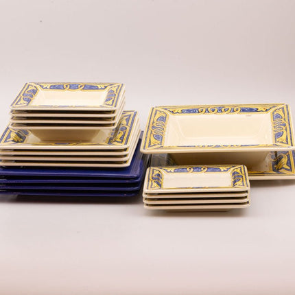 Service de table vintage Tiffany 4 personnes - porcelaine italienne - 18 pièces