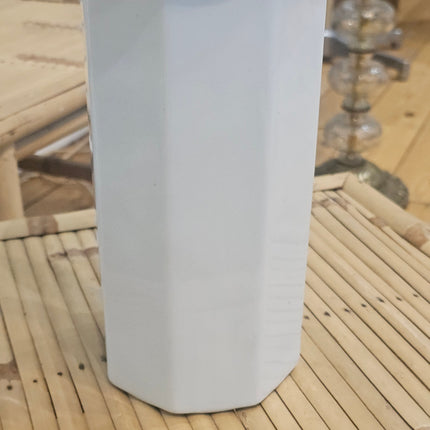 Grand vase évasé à facettes vintage en porcelaine blanche Royal KPM Bavaria